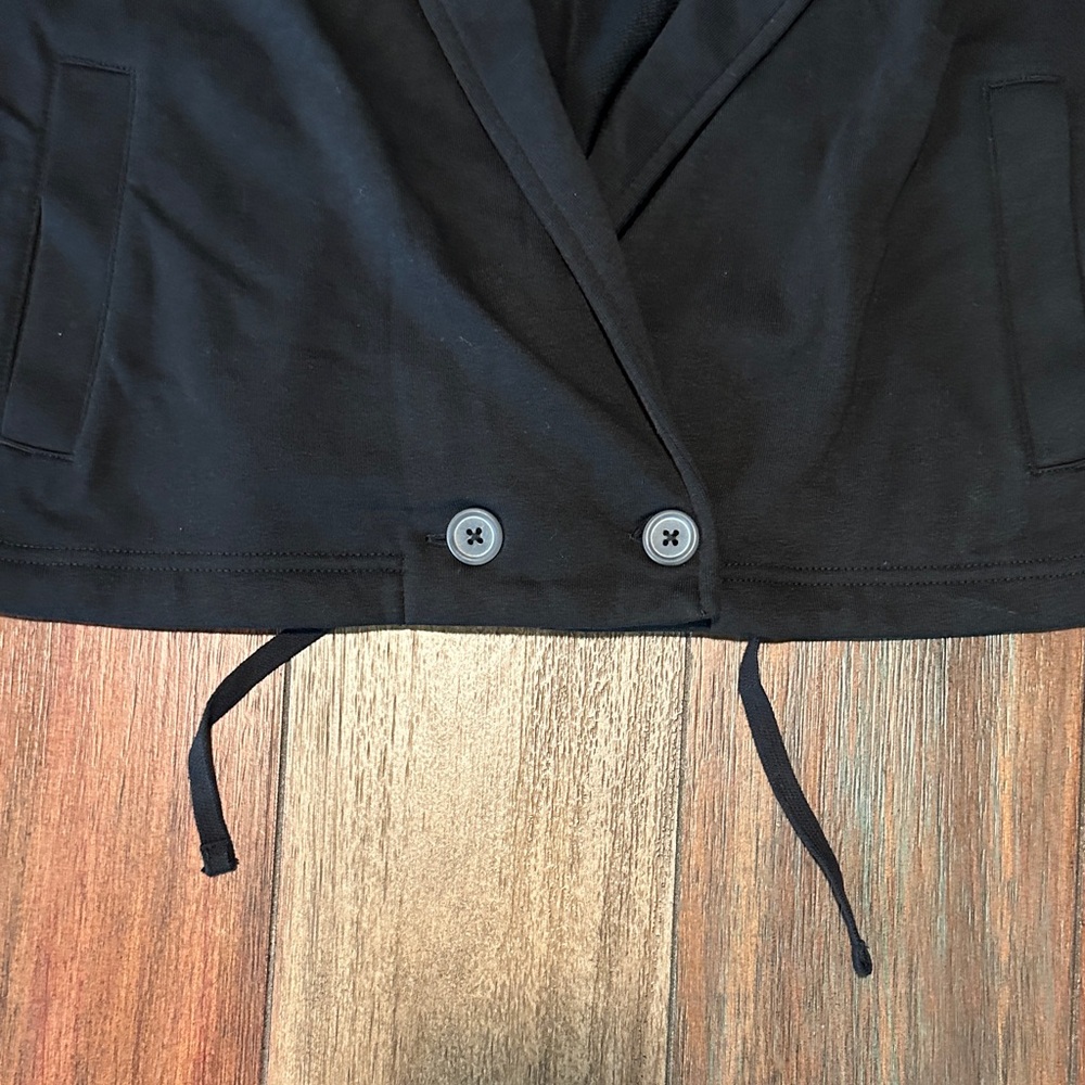 Banana Republic Black Knit Blazer Jacket Women’s‎ Medium NWT Cotton Blend Crop - Picture 6 of 7